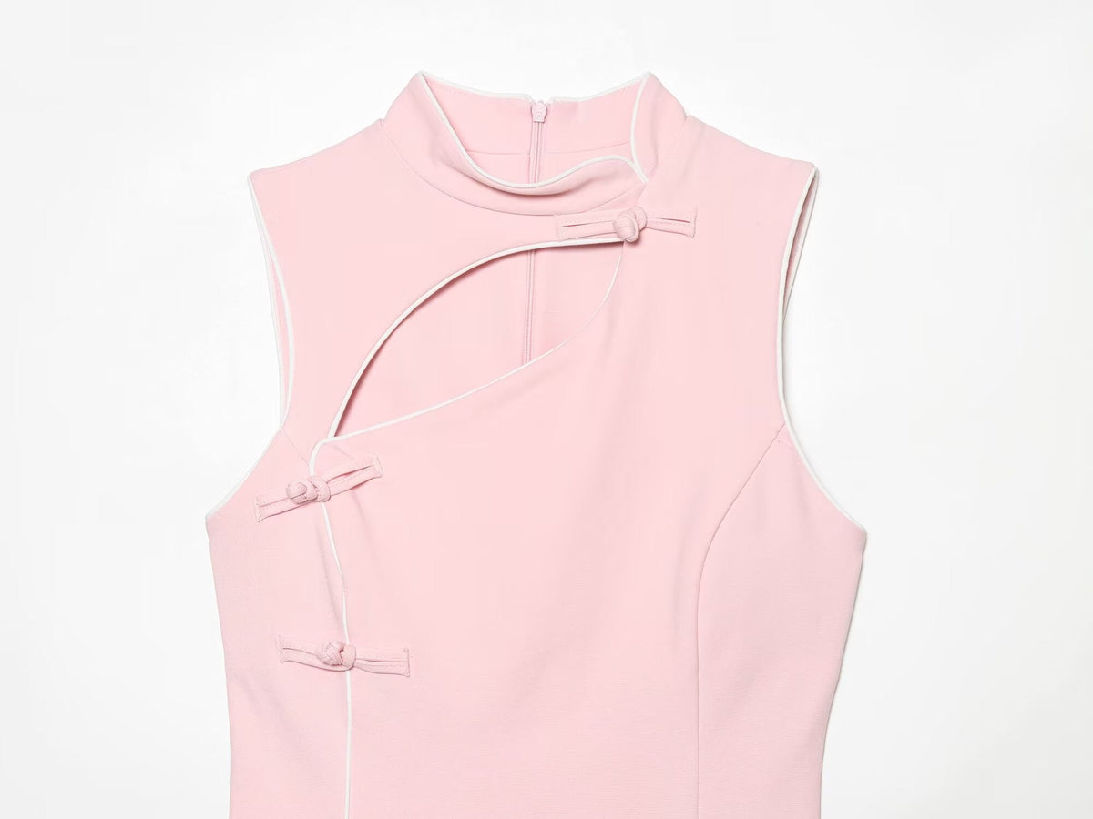 Women's rope knot buckle decoration mini dress