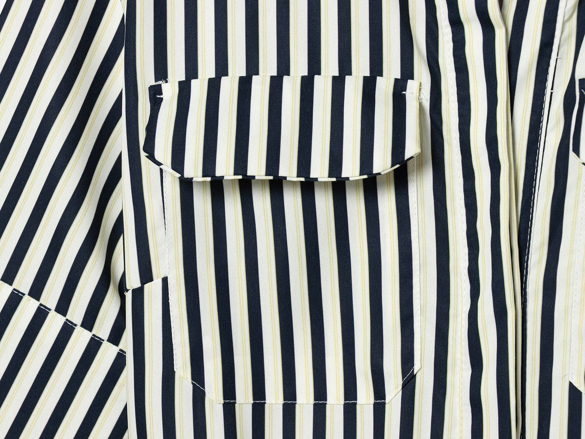 Women's with Belt shirt style poplin striped dress