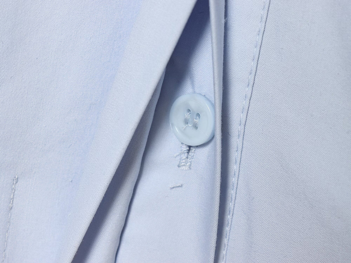 Women's pleated decorative casual poplin shirt