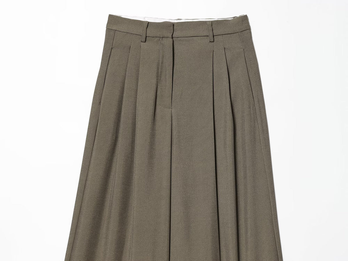 Women's loose pleated casual wide leg pants
